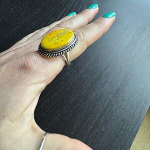 Bumble Bee Jasper Ring, Sterling Silver, Handmade Statement Ring, Gemstone Ring
